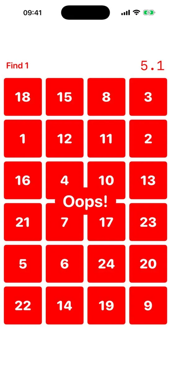 Double Dozen — Oops overlay after tapping the wrong block