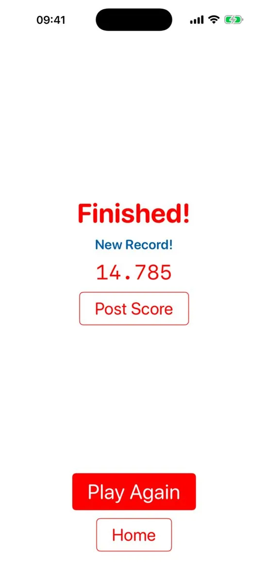 Double Dozen — Finished screen with a new record time